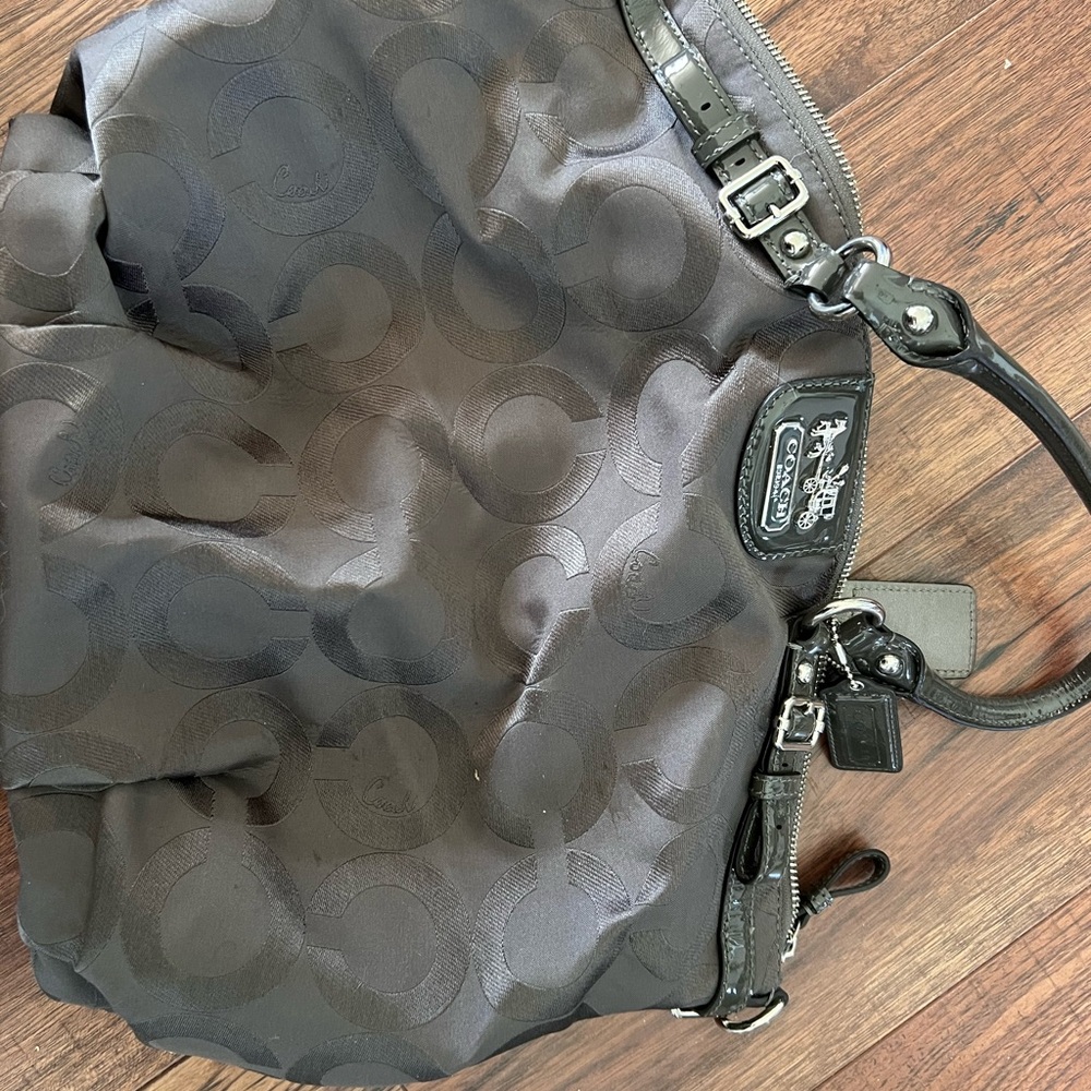 Coach Black and Purple Signature Bag